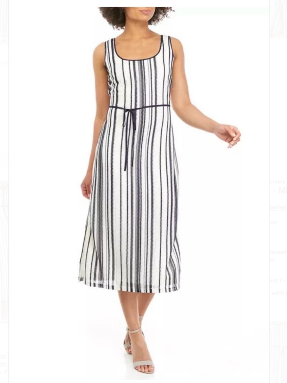 SAM EDELMAN CROCHET STRIPE MIDI NAUTICAL COASTAL PARTY DRESS NEW SzM